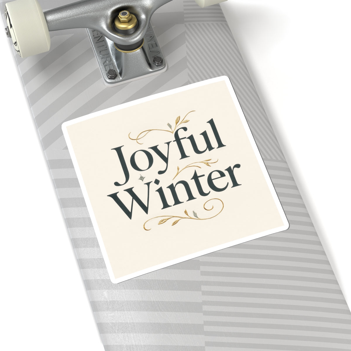 Joyful Winter Sticker — Elegant Holiday Holiday Phrase Kiss-Cut Sticker