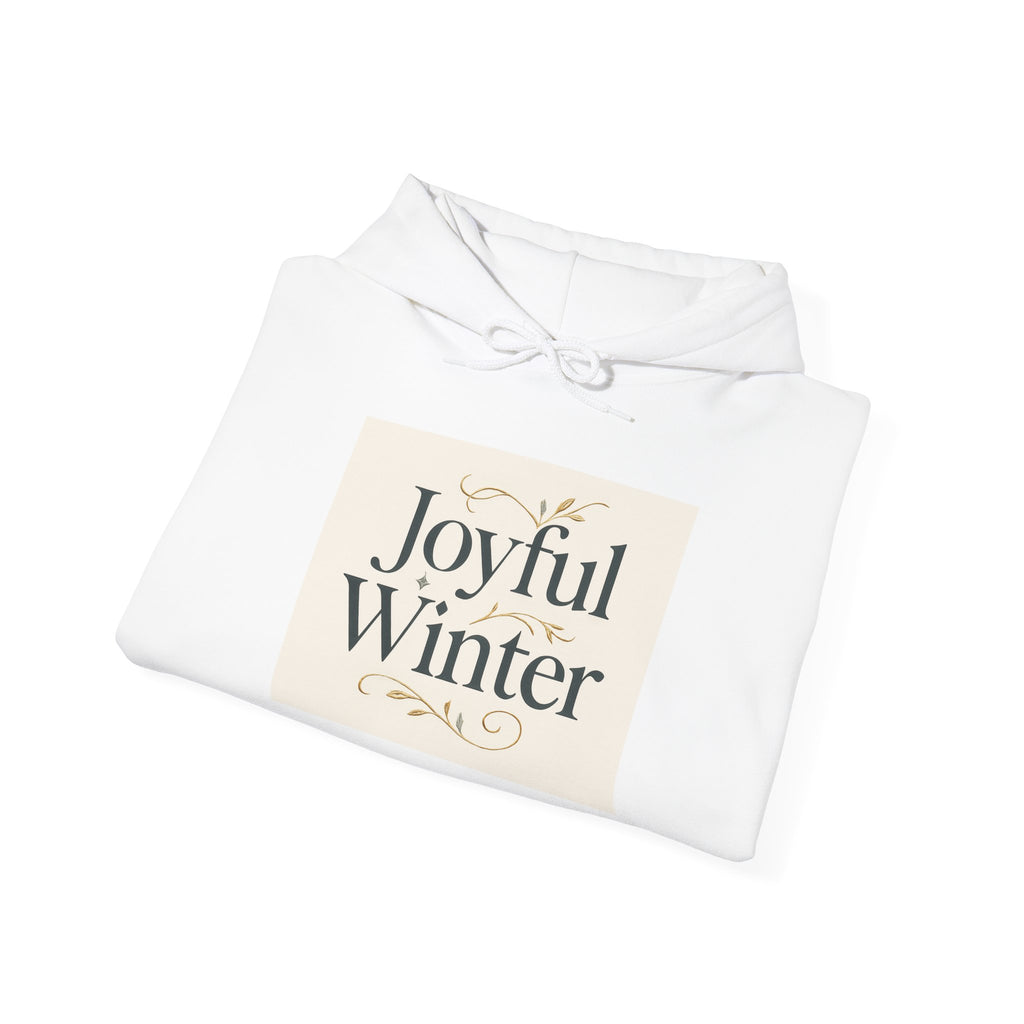 Joyful Winter Hoodie — Cozy Holiday Sweatshirt with Elegant Script