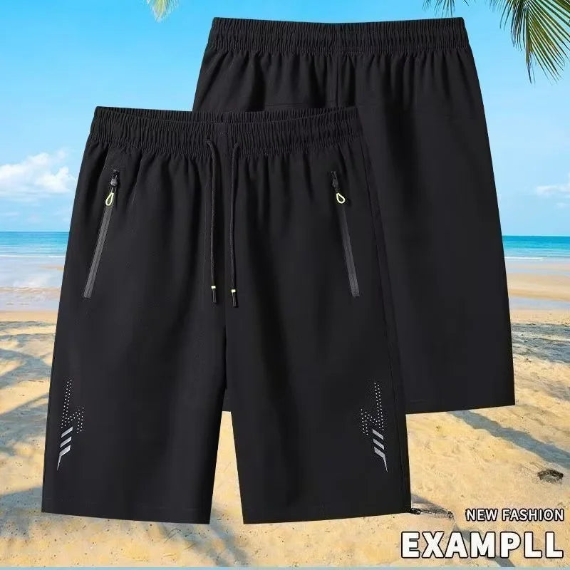 Summer Men's Sport Shorts Cool Sportswear Running Shorts Casual Bottoms Gym Fitness Training Jogging Short Pants Men Black Gray