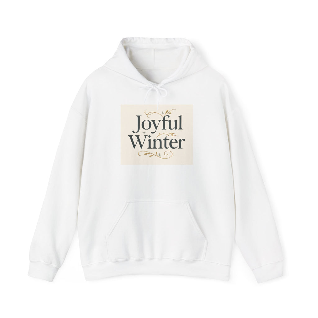 Joyful Winter Hoodie — Cozy Holiday Sweatshirt with Elegant Script