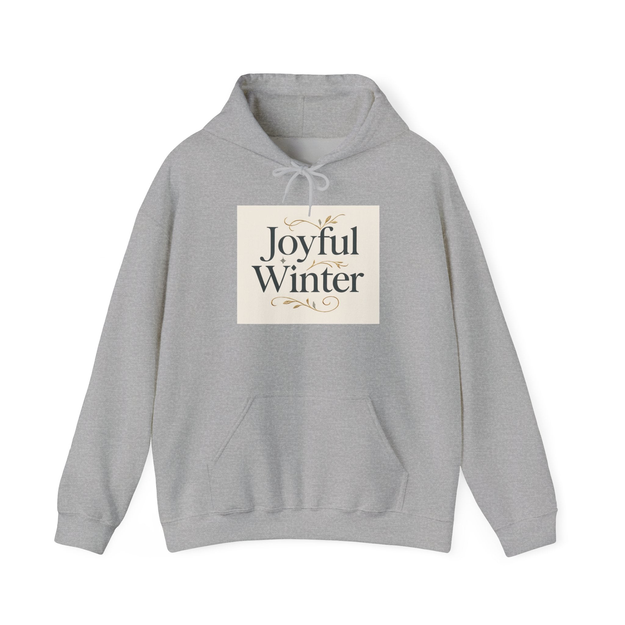 Joyful Winter Hoodie — Cozy Holiday Sweatshirt with Elegant Script