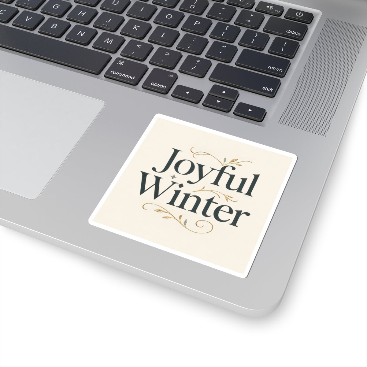 Joyful Winter Sticker — Elegant Holiday Holiday Phrase Kiss-Cut Sticker