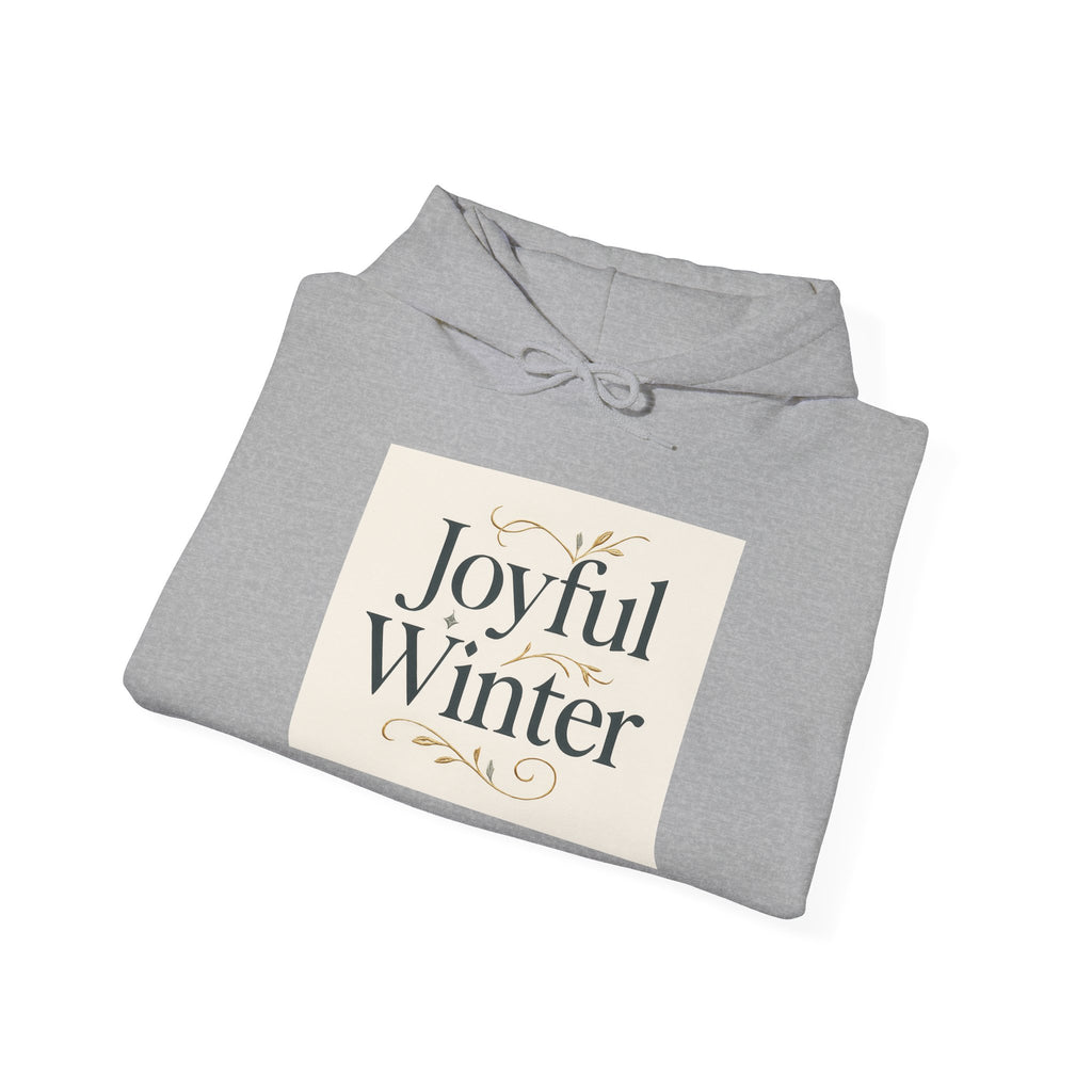 Joyful Winter Hoodie — Cozy Holiday Sweatshirt with Elegant Script