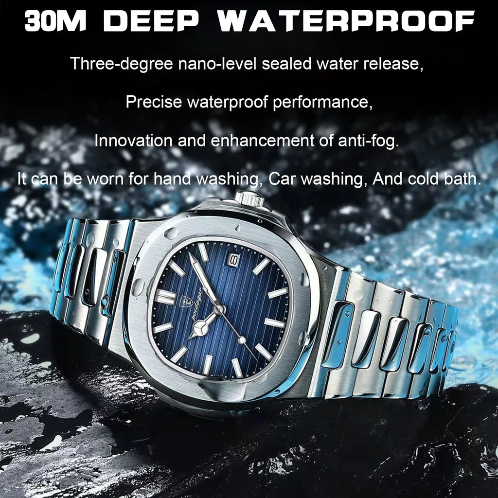 POEDAGAR Luxury Men's Watch - Sports Waterproof Square Dial Quartz