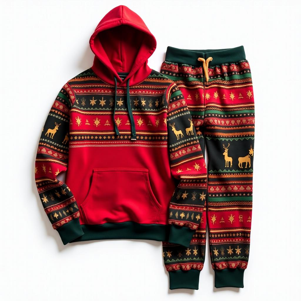Joyful Holidays Sweatsuit Set - Festive Christmas and Kwanzaa matching hoodie and joggers